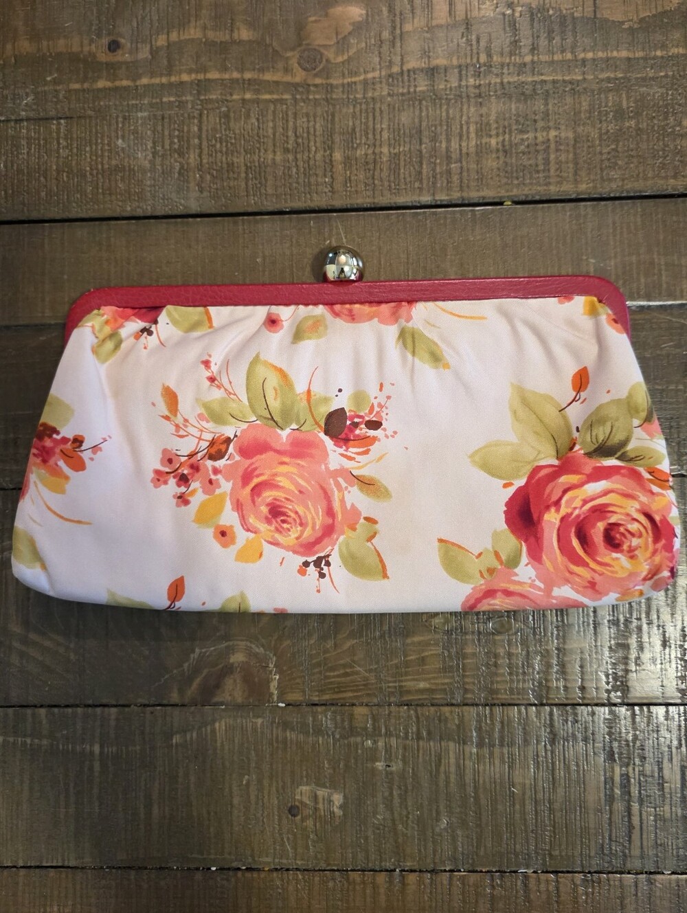 Banana Republic Silk Floral Clutch Vintage 2005